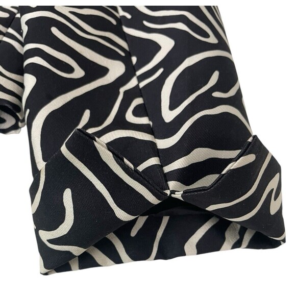 Cropped Zebra Print Silk Wool Zip Front Blazer Jacket Talbots 6 - Picture 11 of 16